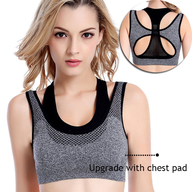 Underwire Bra Padded - Shockproof Hollow Breathable Sports Bra Seamless
