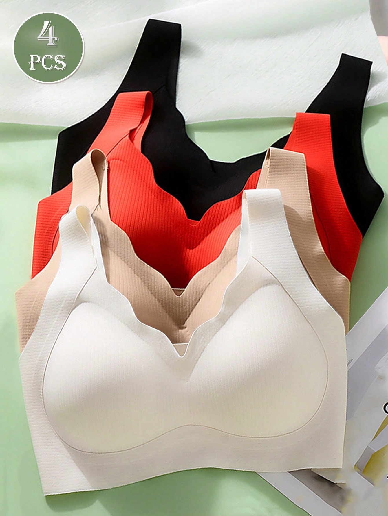 4pcs Women's Seamless Push Up  - огляд і ціна T Shirt Bra Seamless