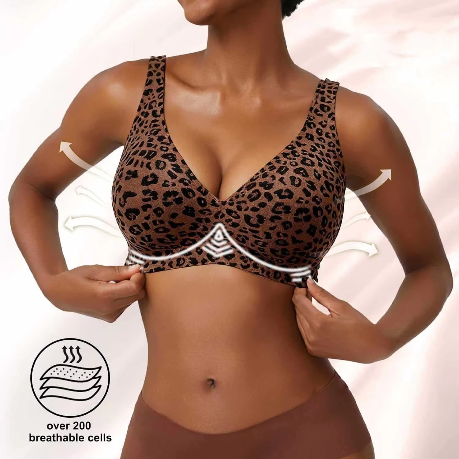 Custom made-2-Row Hook Leopard - огляд і ціна Plunge Bra Push Up