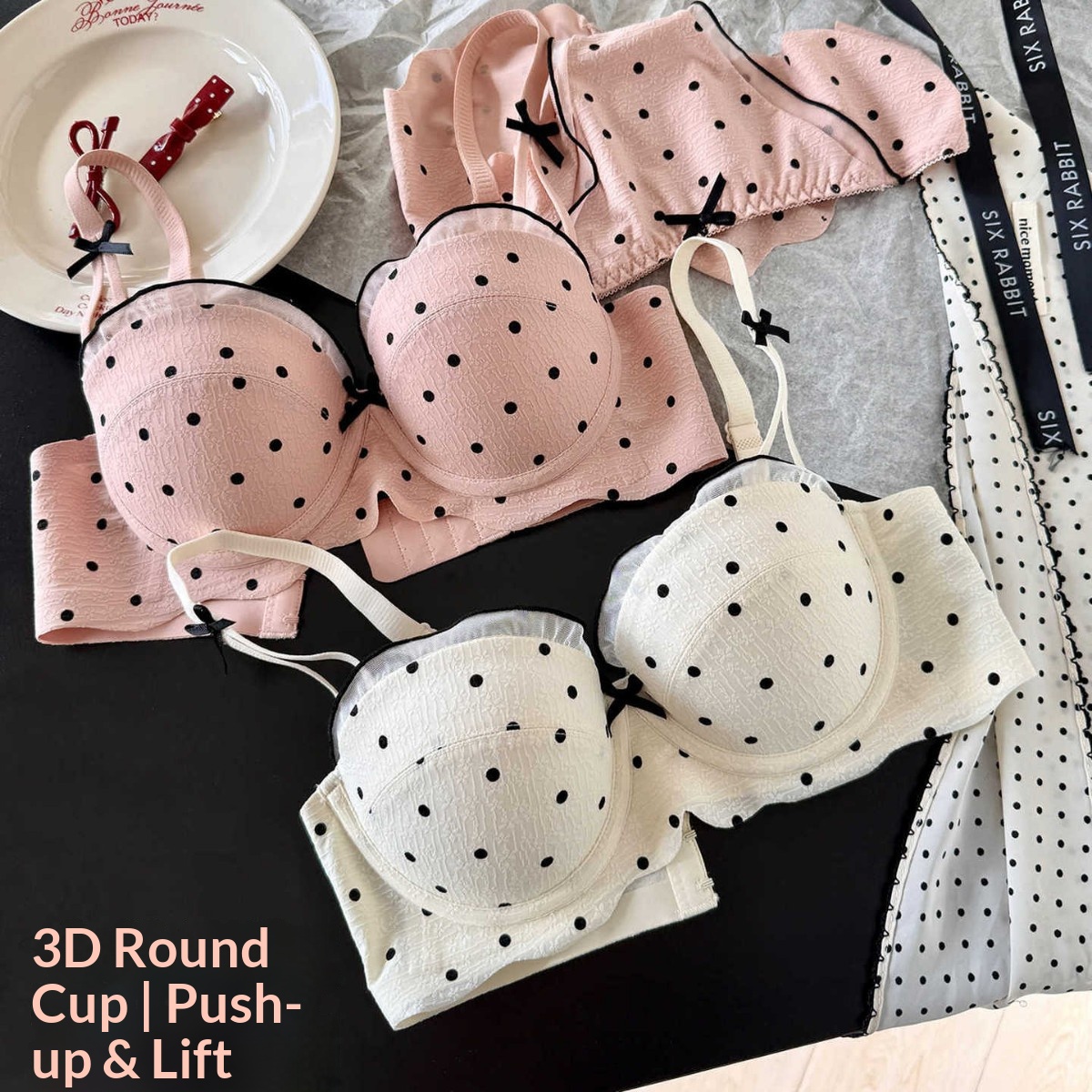 Lace Polka Dot Bra Two-Piece S - огляд і ціна Cotton Bra Everyday
